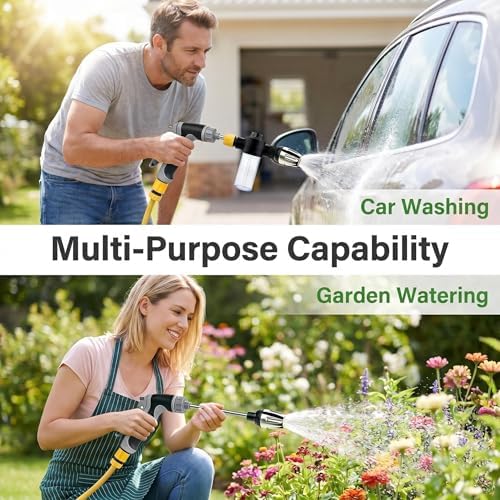 Power Blasters Water Hose Nozzle, High Pressure Sprayer with Soap Dispenser, 3 Spray Modes 360° Rotating Pressure Washer Nozzle for Garden Hose, Car Washing, Yard Patio Pets - Image 5