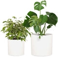 Fox & Fern Large Planter for Indoor or Outdoor, White Matte, 12 & 14.6 Inch by FoxFern