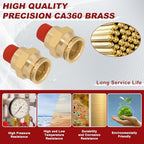 DOT Approved Male Straight Brass Union 3/4" Tube x 3/8" NPT, 10PCS - Image 2