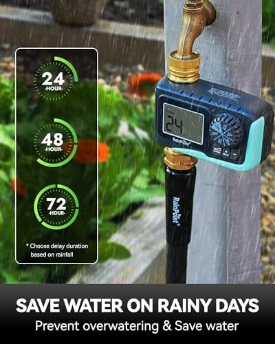 RAINPOINT Sprinkler Timer, 100% Metal Pipe Water Timer for Garden Hose, Programmable Hose Controller for Watering, Sprinkler Controller with Manual Watering/Rain Delay for Outdoor Lawn & Garden (2PCS) - Image 6