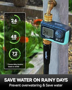 RAINPOINT Sprinkler Timer, 100% Metal Pipe Water Timer for Garden Hose, Programmable Hose Controller for Watering, Sprinkler Controller with Manual Watering/Rain Delay for Outdoor Lawn & Garden (1PCS) - Image 6