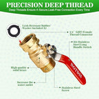 Full Flow Hose Splitter 2 Way Heavy Duty & Brass Garden Hose Shut Off Valve with Full-Flow Design - Image 7