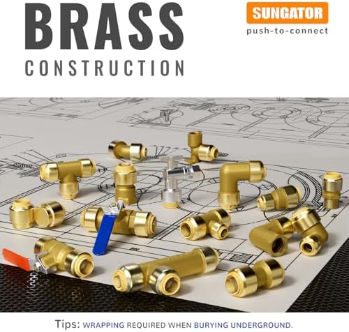 SUNGATOR 3/4 Inch Coupling, Push Pex Fittings 3/4 Inch, Brass, 12-Pack - Image 6