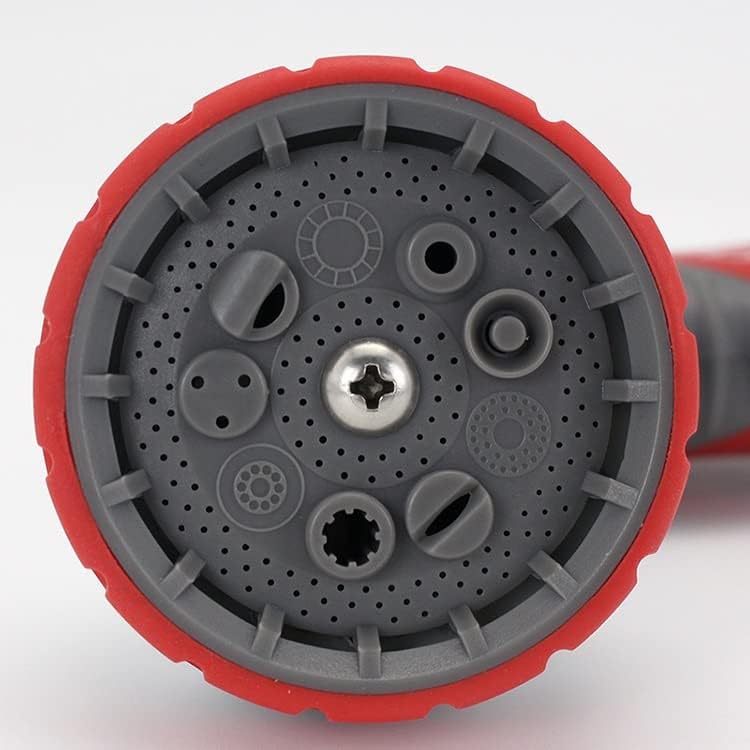 Garden Hose Nozzle Sprayer, Heavy Duty Metal Hose Nozzle with 9 Adjustable Patterns (Color : Red) - Image 4