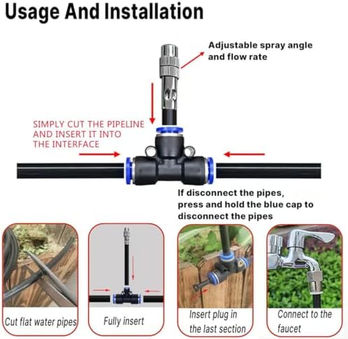 360° Curved Garden Automatic Irrigation System, 65ft Drip Irrigation System with Tubing Hose for Potted Plants Outdoor Indoor Greenhouse Patio Raised Growing Flower Bed Lawn Tree (49.2 FT(15 nozzles)) - Image 3