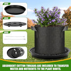 4 Pack Self-Watering Base for Fabric Pot,Auto-Irrigation Water Delivery System,14Inch Plastic Plant Saucer Stand for for Indoor-Outdoo and Grow Tents Greenhouses - Image 3