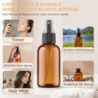 2 oz Amber Small Spray Bottle, Empty Spray Bottles plastic spray bottles Fine Mist Spray for Hair, Travel, Plants, Cleaning Solutions and Skin Care (48) - Image 2