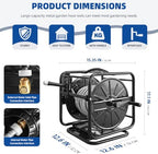 Heavy Duty Metal Garden Hose Reel with 100 Ft 3/4-Inch Water Pipe - Image 2