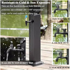Floor Mounted Faucet Outdoor Water Pipe Vertical Fountain Irrigation Column,Freestanding Stainless Steel Water Column Faucet - Outdoor Garden Fountain Tap with Copper Hose Stand, Vertical Hy - Image 4