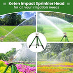 Keten Tripod Sprinkler for Yard, 360° Rotating Garden Sprinklers (2 Pack) - Image 5