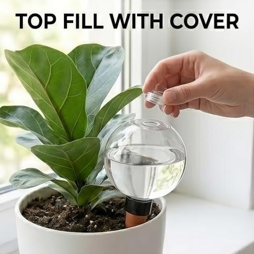 6Pcs Plant Self Watering Globes, 16.9oz Insert Top Fill to 2 Weeks Watering - Image 6