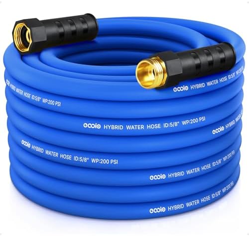 Heavy Duty Garden Hose 75 ft, Non-Expanding Flexible Water Hose, Kink Resistant Lightweight Hybrid Hose, Leakproof Hose Male to Female Fittings by EOOIOGARDEN