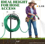 Sunvigor Garden Hose Holder, Heavy Duty Metal Hose Stand with 4 Spikes, Holds Up to 150FT Hose, No Drill Freestanding Hose Reel Alternative for Yard Lawn Outdoor - Image 4