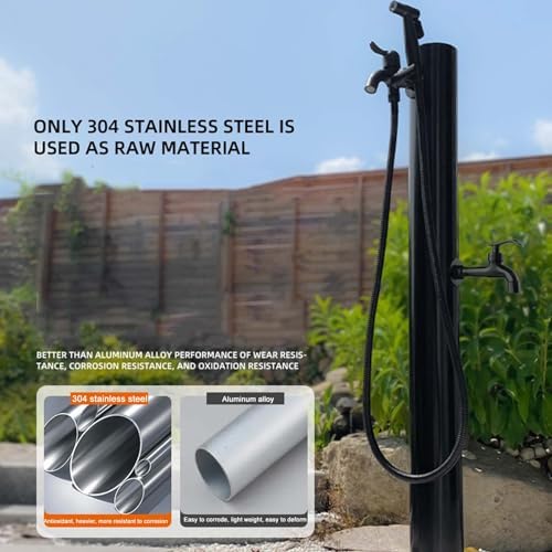 Freestanding Outdoor Antifreeze Water Faucet Stand, Lockable Hose Holder, Ideal for Garden Irrigation and Car Washing, Durable Landscape Water Feature - Image 3