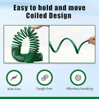 AUTOMAN Coil Garden Hose 50 ft, EVA Curly Water Hose with Brass Connectors, Recoil Garden Water Hose,Includes 7-Pattern Function Sprayer,Retractable,Corrosion Resistant Garden Coil Hose. - Image 5