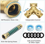 Garden Hose Splitter, 2 Way Y Connector Faucet Diverter, 3/4 Inch Copper - Image 2