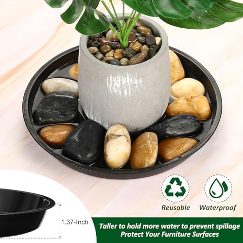 PATIKIL 5 Pack Plastic Plant Saucer, 16 Inch Plant Tray for Pots Round Plant Dish Plant Drip Trays Water Tray for Indoors Outdoors Garden, Black - Image 6