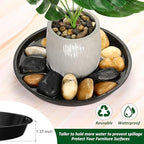 PATIKIL 5 Pack Plastic Plant Saucer, 16 Inch Plant Tray for Pots Round Plant Dish Plant Drip Trays Water Tray for Indoors Outdoors Garden, Black - Image 6
