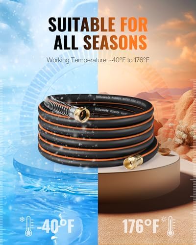 30FT x 5/8" Rubber Garden Hose, Heavy Duty Garden Water Hose, 300 PSI Working, 1000 PSI Burst, Swivel Handle with Stainless Steel Ring, 5-Layer Braided, All-Weather Outdoor Use, BG30GH06 - Image 7