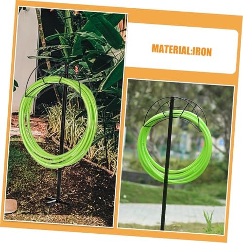 Portable Iron Garden Hose Black Storage Holder for Outdoor Use - Image 7