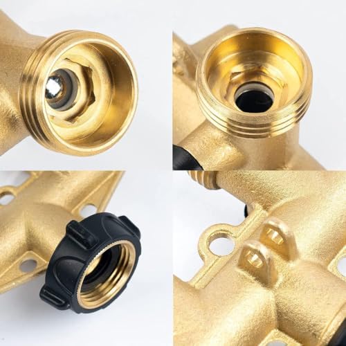 4 Way Brass Hose Splitter with Independent Shut-Off Valves, 3/4" Solid Brass Garden Hose Manifold, Heavy Duty Faucet Adapter for Lawn Sprinkler & Drip Irrigation - Image 5