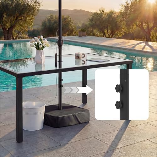 ECACAD 15 ft Extra Large Outdoor Patio Umbrella with Crank & Water Misting Cooling System, Base Included, Rectangular Double-sided Umbrella for Pool Market Garden Backyard - Image 5