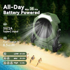 Ausic Portable Misting Fan for Outdoor Cooling, [16-65Hrs] Battery Powered Mist Fans with Water Misters & LED Lantern, 8-Inch, 250mL Tank, for Patios, Home, Outside, Camping, Outdoor&Indoor Use - Image 3