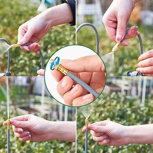 Drip Irrigation System, 100Ft 5/16 Inch Hose, 30 Adjustable Copper Nozzles, Automatic Atomizing Watering Kit for Greenhouse, Outdoor, Raised Bed, Lawn - Image 6