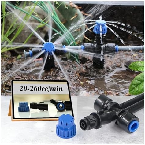 10/20/50PCS 8-Hole Adjustable Micro Sprinkler With Stake 180° Bendable 1/4" Drip Irrigation Nozzle(20pcs) - Image 3