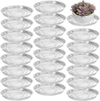 20 Packs 18" Extra-Large Clear Plant Saucers for Indoor Outdoor Use Heavy Duty Plastic Plant Trays for Planter Bulk Flower Pot Drip Trays to Catch Water, 4 to 20 Inch by Planterhoma