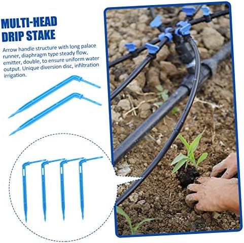 200 Pcs Plant Watering Spikes Automatic Drip Irrigation Garden Irrigation Stakes Automatic Drip Stake Multi-Head Drip Stake Automatic Drip Irrigation System Dripper Tool(Bluex3pcs,10X4cmx3pcs) - Image 5