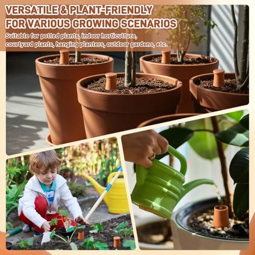 2 Pcs Large Terracotta Watering Pots 50 oz Ollas Self-Watering Pots Terracotta Watering Globes with Lid Plant Irrigation System for Indoor Outdoor Plants Raised Beds Garden - Image 5