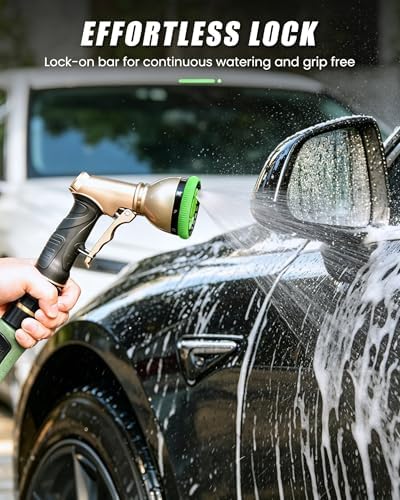 Garden Hose Nozzle, Heavy Duty Metal 9 Spray Patterns High Pressure Hose Sprayer - Image 5