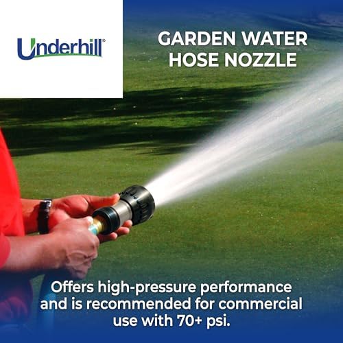 Underhill Magnum UltraMAX Premium PRO Series-Full Throttle 1 Inch Garden Water Hose Nozzle, Sprayer, Jet, Metal and Rubber, Adjustable, NG600-SFH-10 - Image 2