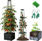 Lancisism 2 Pack Raised Garden Bed Tomato Planter with Trellis - 57" Self Watering Planter Box for Climbing Plants Vegetables Flowers - Garden Tomato Pots with Cage for Patio Greenhouse Indoor Outdoor by Lancisism