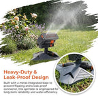 16-Nozzle Oscillating Sprinkler with Dual-Zone Sprinkler Water Timer, Adjustable Lawn & Garden Irrigation System, Turbo 360° Automatic Rocking Sprinkler for Lawn Yard Garden Watering (B) - Image 2
