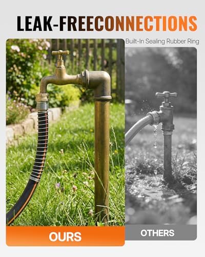 75FT x 5/8" Rubber Garden Hose, Heavy Duty Garden Water Hose, 300 PSI Working, 1000 PSI Burst, Swivel Handle with Stainless Steel Ring, 5-Layer Braided, All-Weather Outdoor Use, BG75GH06 - Image 7