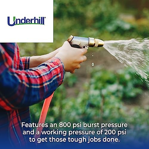 Underhill UltraMax Commercial Garden Water Hose 75 ft, Rubber, Flexible, Anti-Kink, 200 psi WP, 800 psi BP, H10-075R, 1 Inch x 75 ft NPSH, Red - Image 4