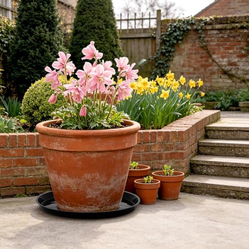 6 Pack 18 inch Plant Saucers for 15.5 inch Planters, Modern Matte Finish 18 20 22 25 inch Flower Pot Drip Tray Base for Indoors Outdoors, Heavy Duty Plant Trays to Catch Water, Black - Image 7