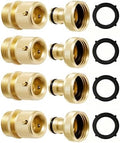 RainPoint Garden Hose Quick Connectors, Heavy Duty Solid Brass 3/4 Inch GHT, Universal Leak-Proof Fittings for Easy Water Hose Connection (4 Sets) by RainPoint
