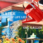 Metal Watering Can 1 Gallon for Indoor and Outdoor Plants Red - Image 2