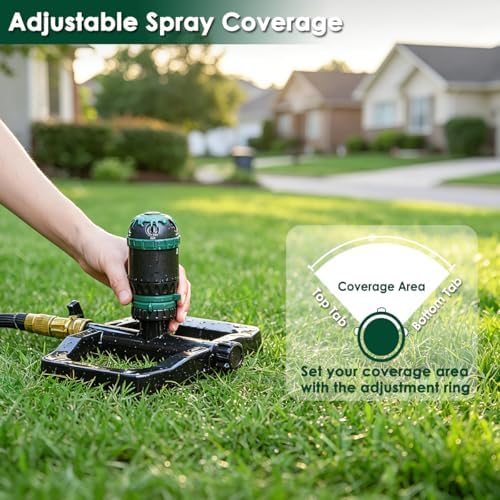 FANHAO Gear Drive Sprinkler with Metal Base, Adjustable Lawn Sprinkler - Image 6