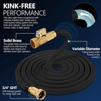 Flexible Garden Hose 25 FT, Ultra Lightweight Water Hoses 25FT w/10 Function Sprayer and 3/4" Brass Fittings, Kink-Free, Sturdy, Abrasion Resistant for Yard, Lawn, Outdoor and Gardening(Black) - Image 2