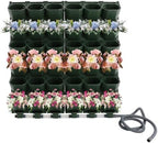 Self-Watering Wall-Mounted Planter, 36 Pots Wall Mounted Plastic Plant Grow Pot Vertical Garden Planter with Intelligent Control & Adjustable Irrigation System for Indoor Outdoor (Green, 36 Pots) by GoodLucky