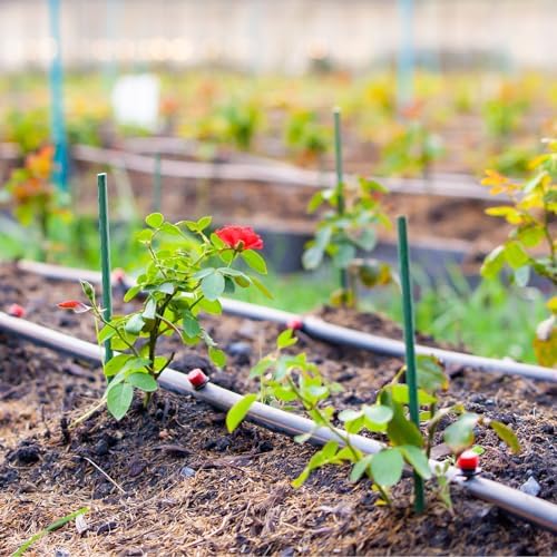 M METERXITY 400-Pack 360 Degree Adjustable Irrigation Dripper, 1/4 Inch Barbed Emitter Drip Sprinklers for Garden/Greenhouse/Flower Bed/Watering System, Anti-Clogging Emitters [Green] - Image 7