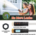 Besiter Garden Hose 50FT Stainless Steel Water Hose with 10 Functions Adjustable Spray Nozzle, Heavy-Duty Metal Garden Hose Flexible Durable No-Tangle & Kink Leak Dog Proof Hose for Yard Lawn(Orange) - Image 4