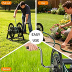 VINGLI Decorative Hose Reel, Wall Mount Water Hose Reel for Garden Outside with Heavy Duty Portable Rolling Design Metal, 108FT Capacity for 3/4" Hose for Outdoor Use (Black) - Image 4