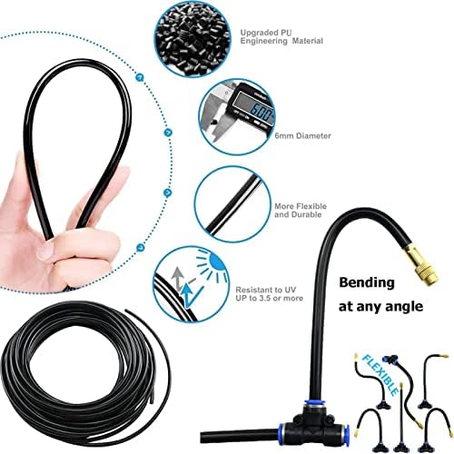 Outdoor Misting Cooling System Kit with 24v Silent Pump & Adjustable Nozzles & Flexible Misting Line & Filter, Patio Misters Mister System Drip Irrigation System for Outside (Size:9m Tube+ 11nozzles) - Image 2