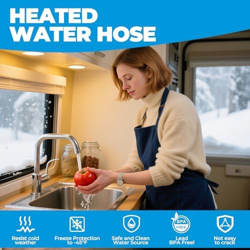 75FT Heated Water Hose for Rv,Heated Water Hose Antifreeze to -45°F,Great Rv Accessories for Campers,Livestock,Agriculture,Lead and BPA Free - Image 4