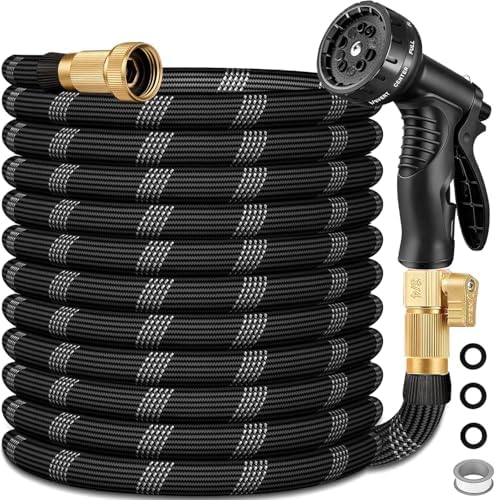 50 FT Non-Expandable Garden Hose, Lightweight Hose with 10 Function Spray Nozzle, Kink-Free Flexible Water Hose, Leak-Proof, 3/4'' Solid Connectors Garden Hose,Ultra Durable Garden Hoses by Unknown